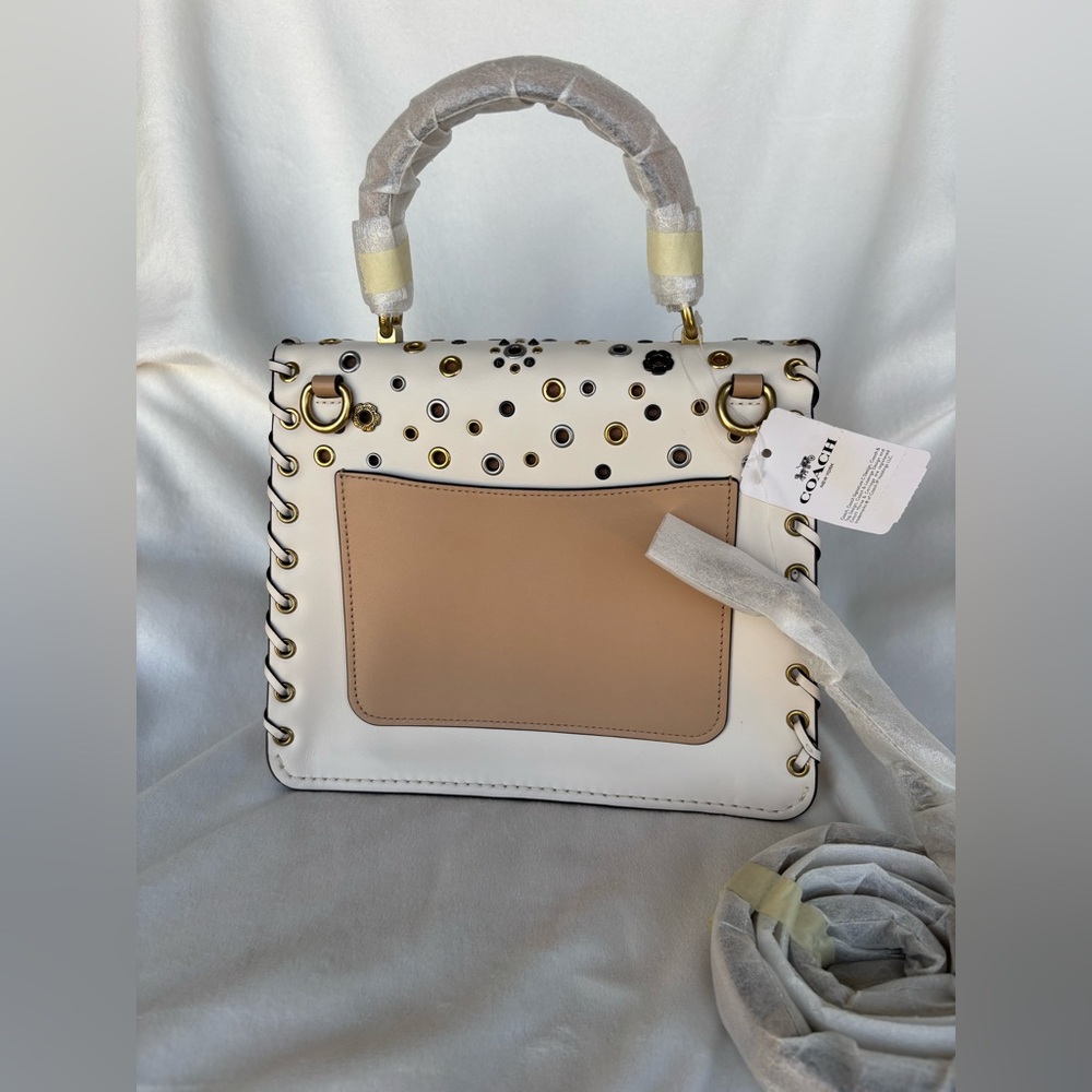 Coach Parker Top Handle With Scattered Rivets 69444 Tea Rose Applique - Picture 5 of 16